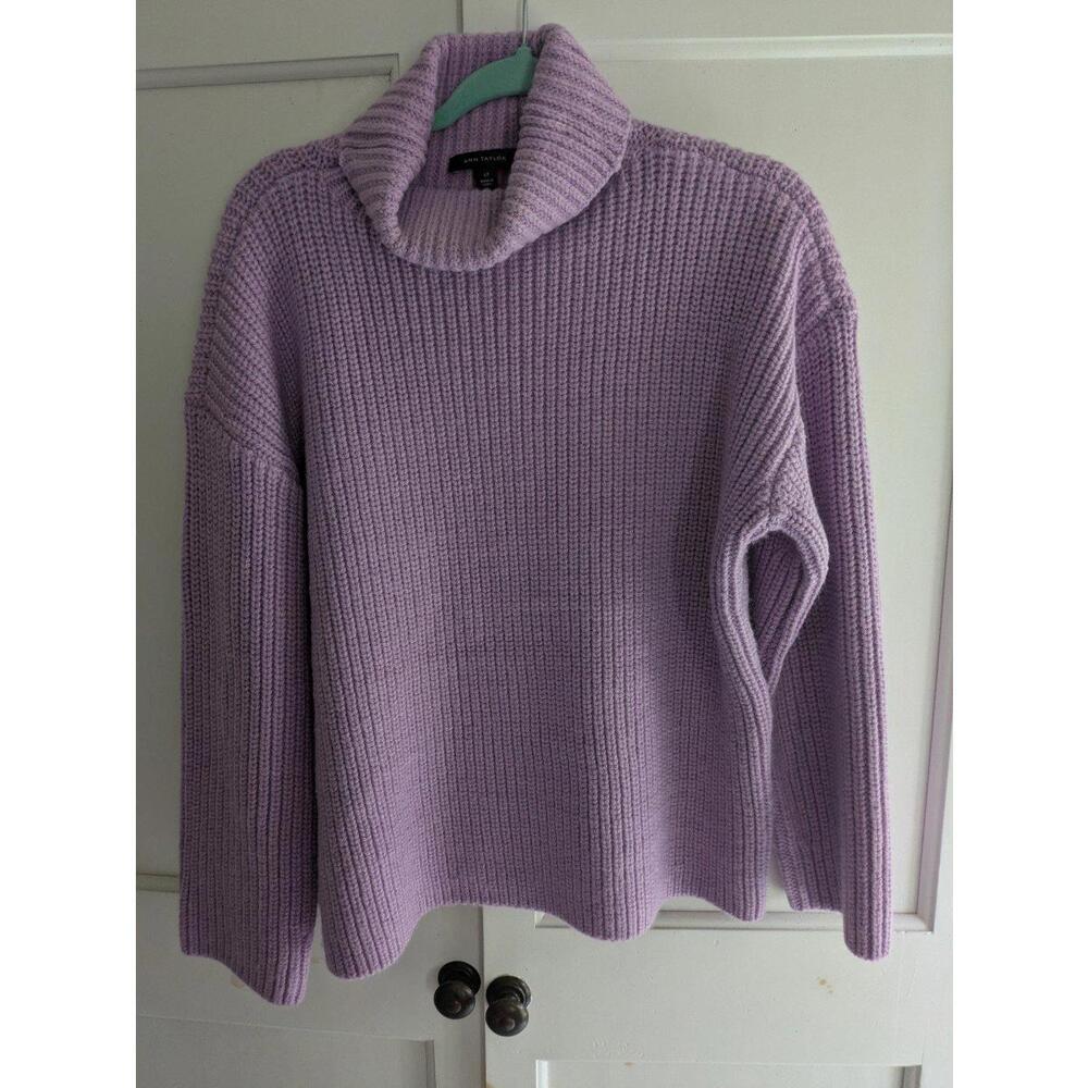 Ann Taylor Lavender Turtleneck Sweater, Large Petite